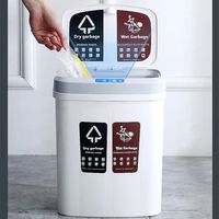 15L Smart Sensor Trash Can Bin Automatic Wastebin Can Dry Wet classification Smart Garbage Bucket Dustbin For Kitchen Toilet