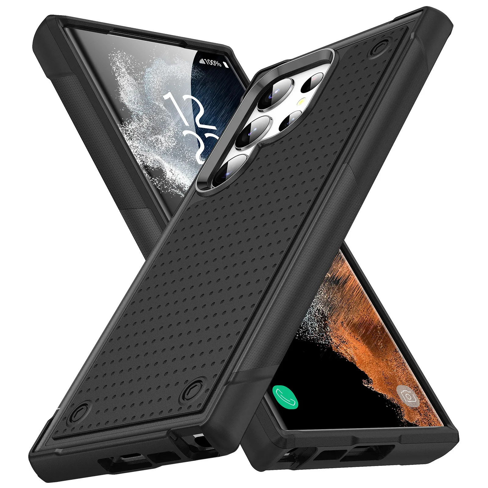

Для Samsung S25 Ultra S24+ S23 Plus S22 S21 Fe чехол для телефона ТПУ + ПК военного класса с защитой от падения двух цветов, противоударный чехол