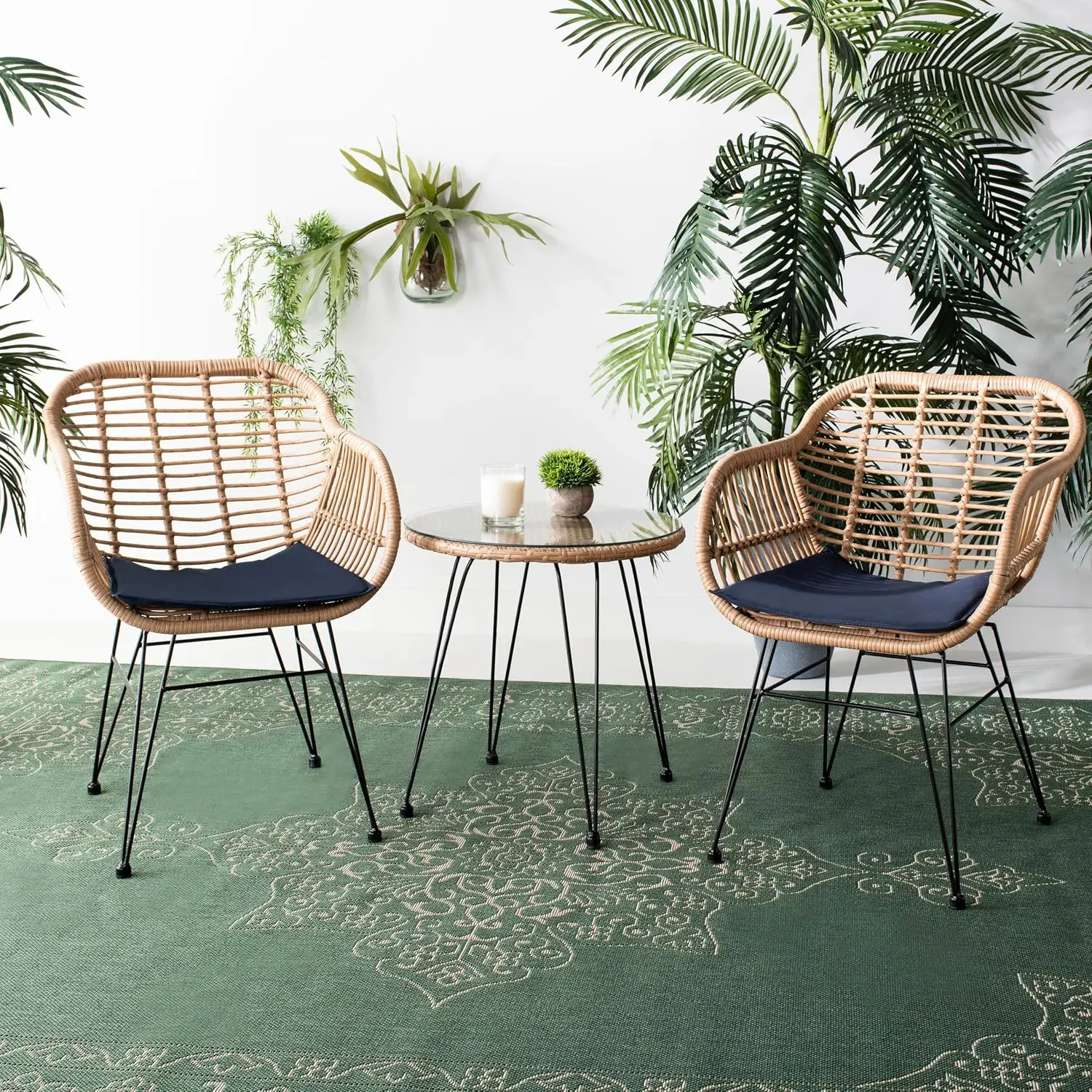 ชุดโต๊ะเก้าอี้หวายสำหรับกลางแจ - Rattan Lounge Set บทวิจารณ์และราคา