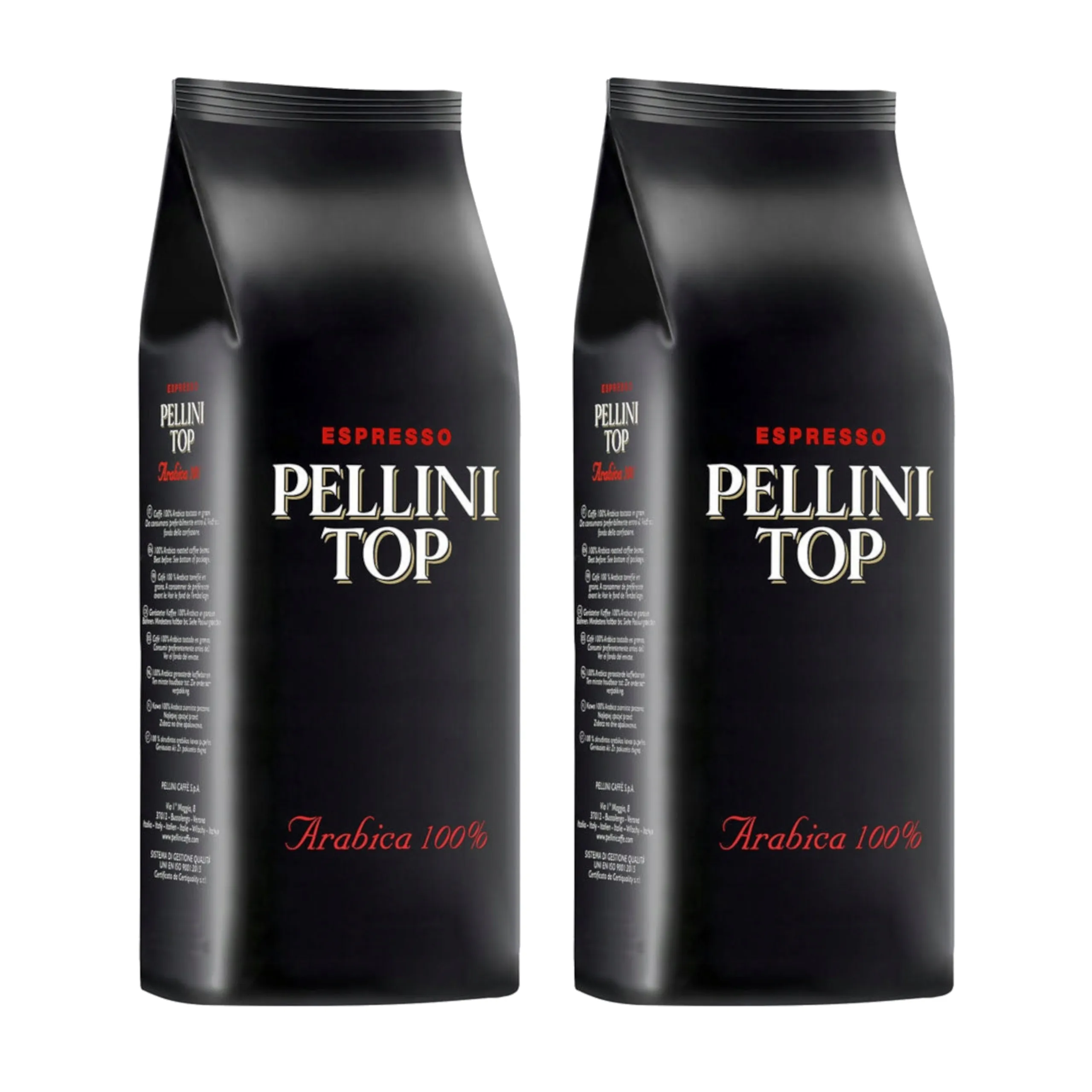 2x PELLINI Top 100% Arabica coffee beans 1 kg