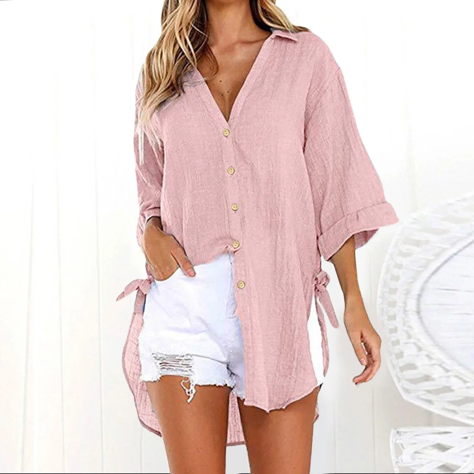 Casual Long Sleeve Loose Shirts Women Fashion Cotton Linen Blouses Tops Vintage Streetwear Oversized 5XL Button Tunic Top Tee