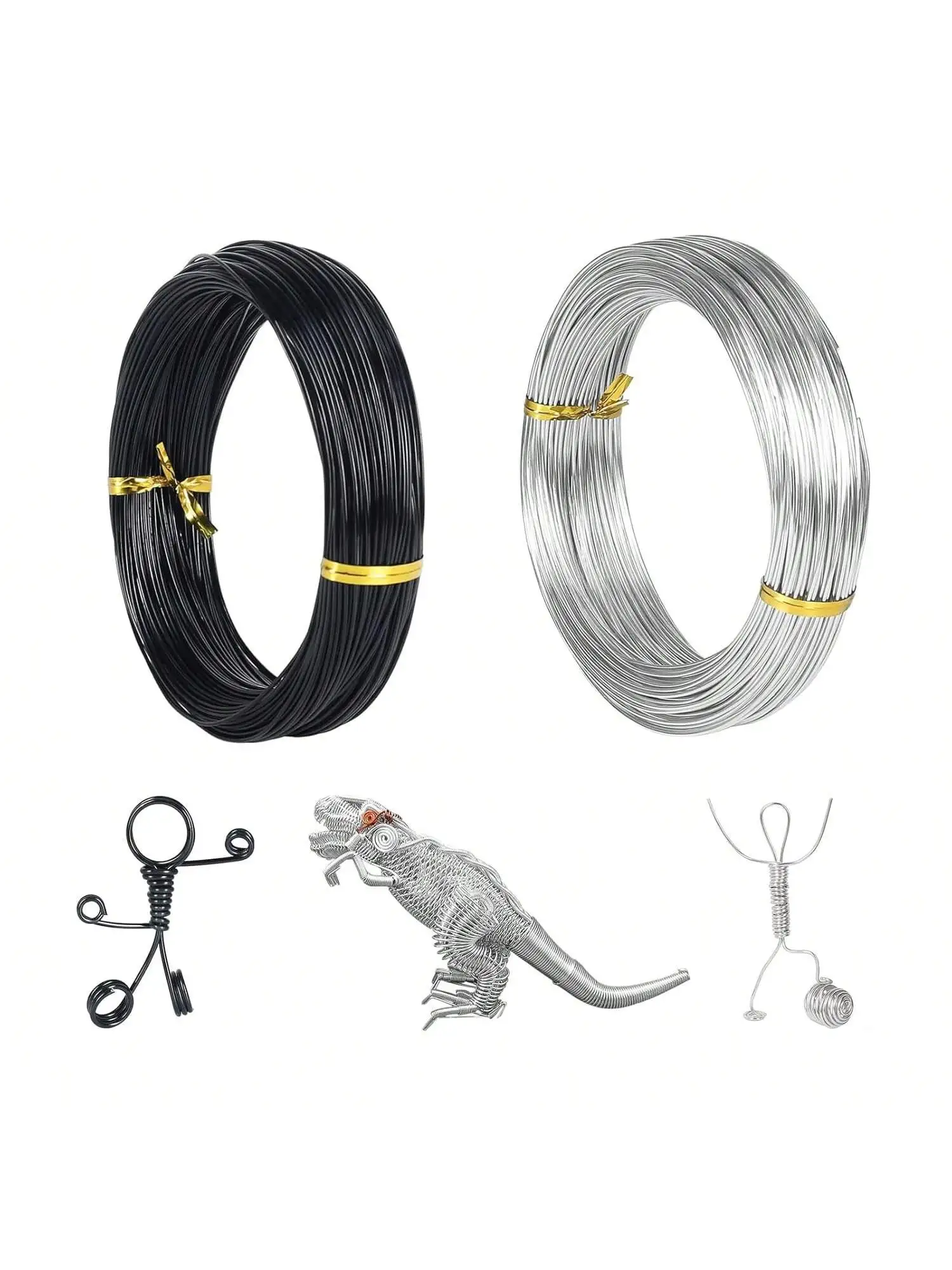 2MMx5Meters Gold/Silver/Black Plated Bendable Flexible Round Aluminum Wire Craft Metal Wire for Jewelry Making Beading DIY