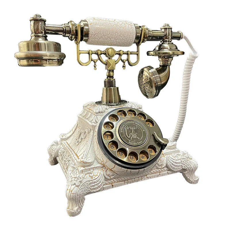European Retro Plug-in Telephone Old-fashioned Mechanical Dial Home Nostalgic Feel Telephone Desktop Wired