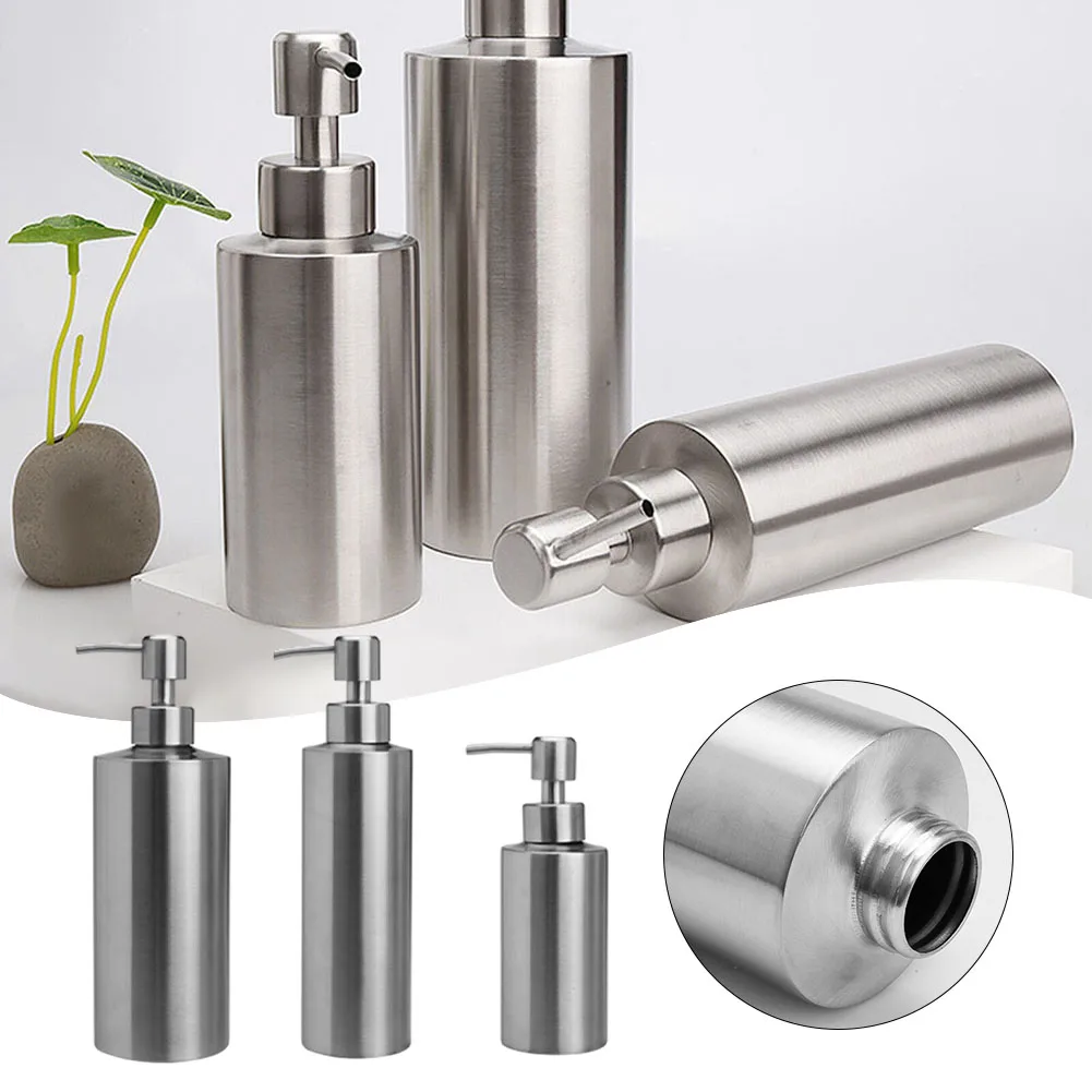 1pcs 304 Stainless Steel Soap Dispenser Bathroom Sink Hand Pump Washing Up Silver Liquid Soap Dispensers