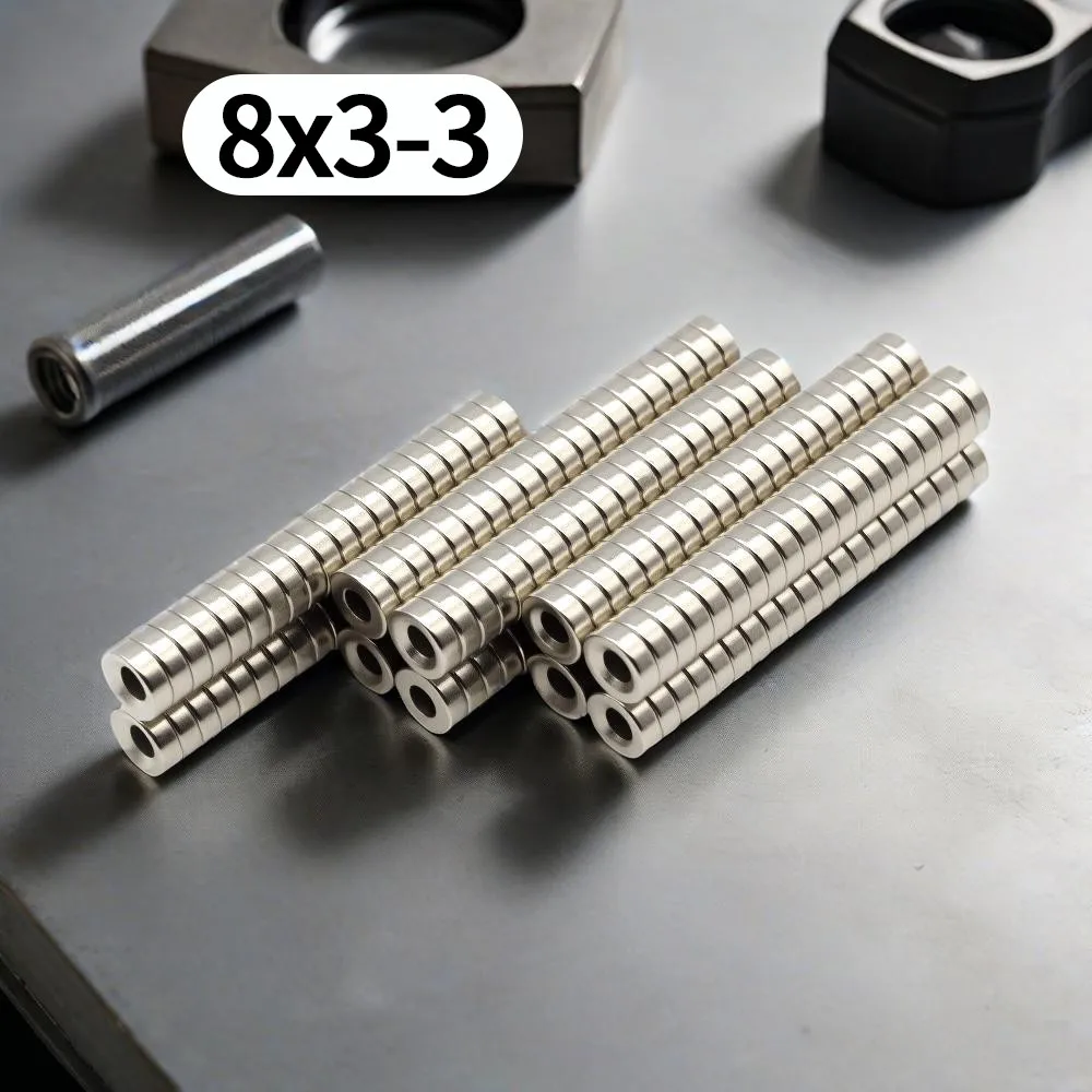 8x3-3mm Round Countersunk Hole Neodymium Magnet Disc Magnets With Screw Hole for Mounting Tool Holder DIY Workshop Fixing