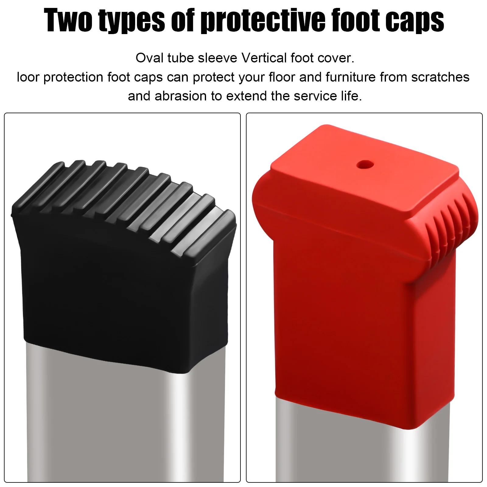 

8pcs Rubber Ladder Feet Covers Thickened Non-Slip Floor Protector Durable Ladder Leg Pads Replacement Construction Tool Parts