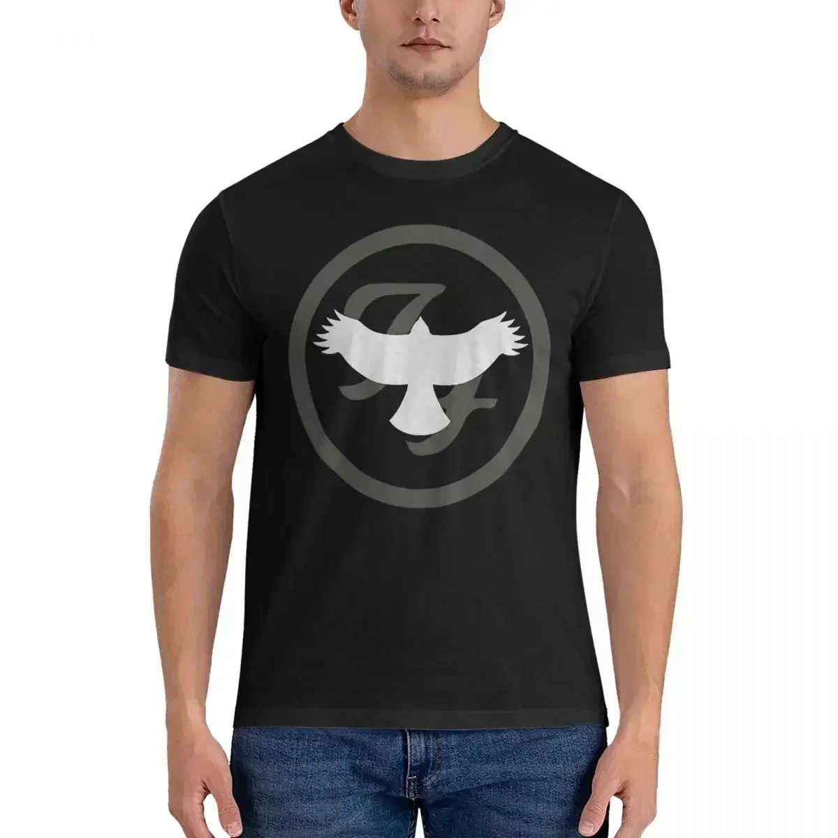 

2025 new Hawk Fly T Shirts Men's Pure Cotton Funny T-Shirts Crew Neck Foo Band Fighters Tees Short Sleeve Clothes Party