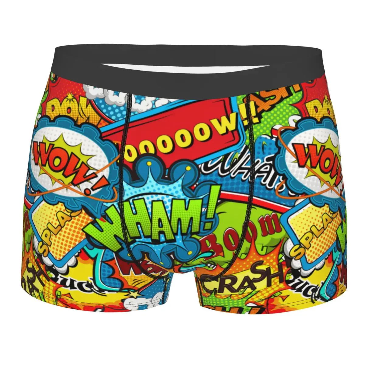 Custom Multicolored Comics Speech Bubbles Underwear Men Stretch Boxer Briefs Shorts Panties Soft Sexy Underpants For Homme