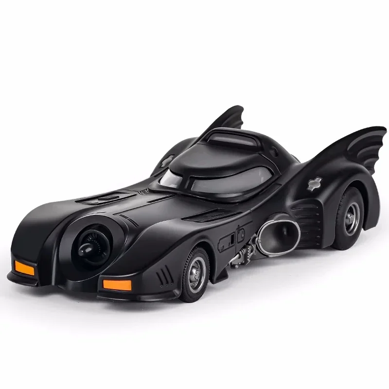 Hot Toys 1:24 Toy Vehicle Anime Figure Batman Simulation 1989 Batmobile Alloy Model Sound And Light Metal Pull Back Cars Gift