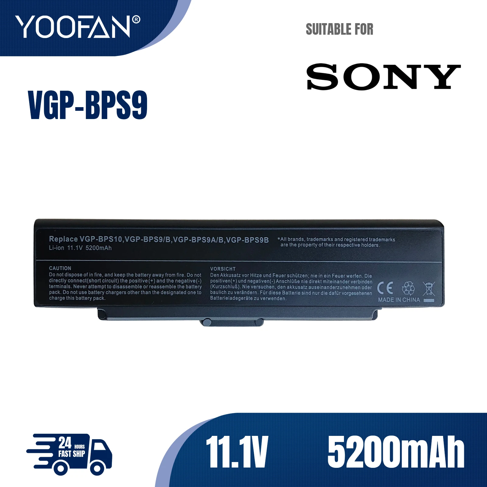 

YOOFAN Портативная батарея для Sony Vaio PCG, VGN-AR, VGN-CR, серия VGN-NR, PN: VGN-SZ, VGP-BPS9/B, черная черная