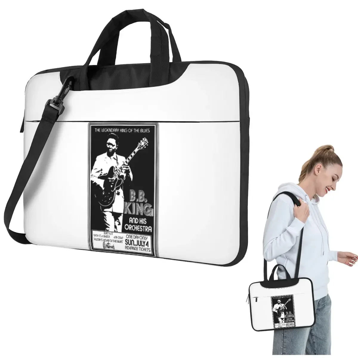 

Little Girl B.B. King And Eric Clapton Crossbody Laptop Bag Case Computer Bag 13 14 15.6 Inch Notebook Pouch for Lenovo