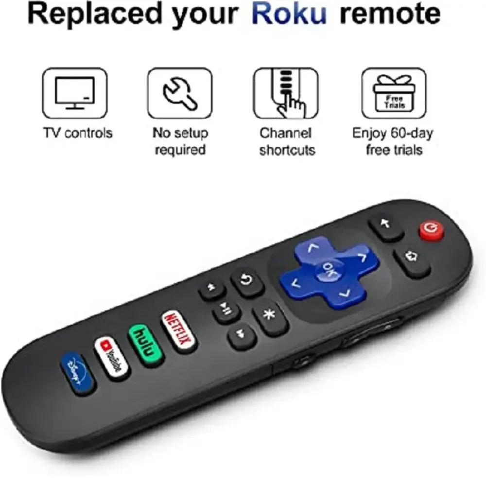 

YP Universal Remote Control for TCL Roku TV Hisense Television Compatibility Stable Signal Multifunctional Remote Control