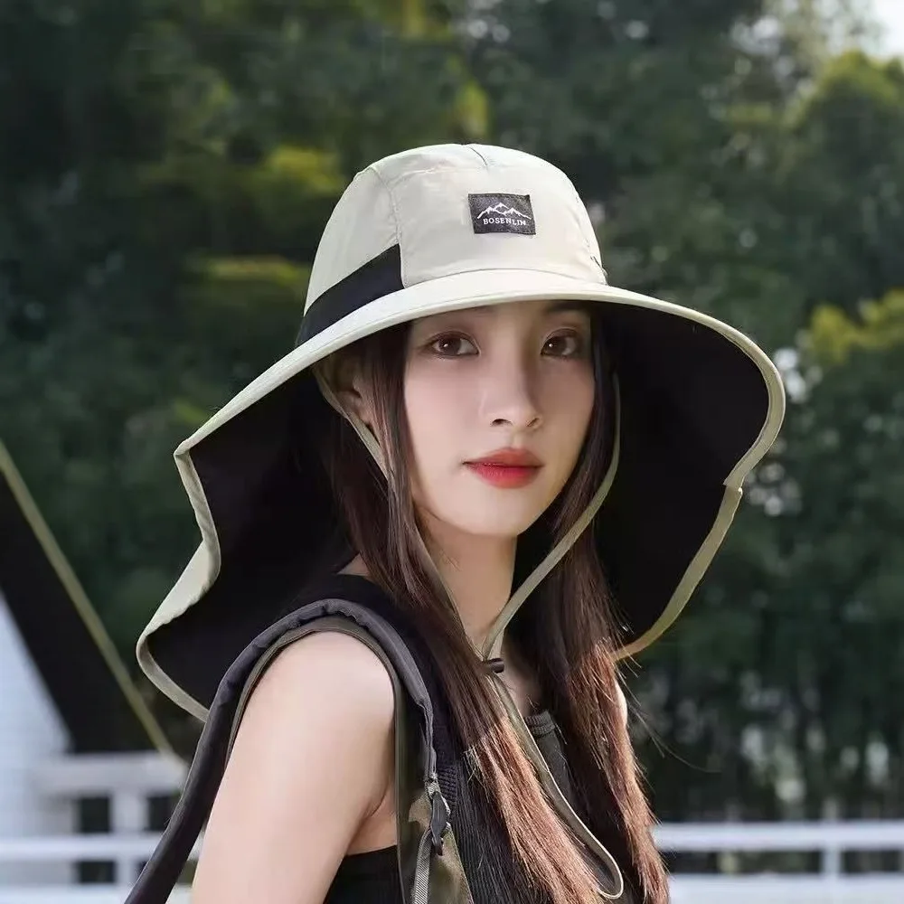 

Мужская летняя альпинистская солнцезащитная шляпа с защитой от УФ-лучей для пешего туризма, женская солнцезащитная шляпа с большими полями, рыбацкая шляпа, шаль, шляпа от солнца