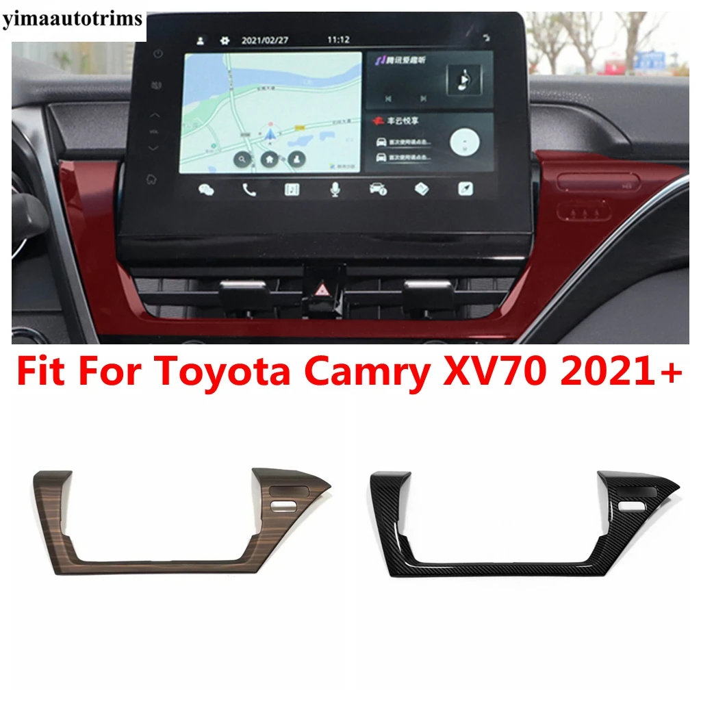 Central Middle Air AC Conditioning Vent Outlet Frame Navigation Strip Cover Trim For Toyota Camry XV70 2021 - 2023 Accessories