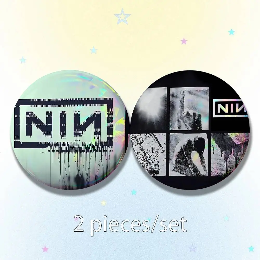 N-Nine Inch Nails The Fragile 25/32/44/58/75mm Badges Bright Printed Icon Gift For Friends Badge Collar Brooch Lapel Pin Metal