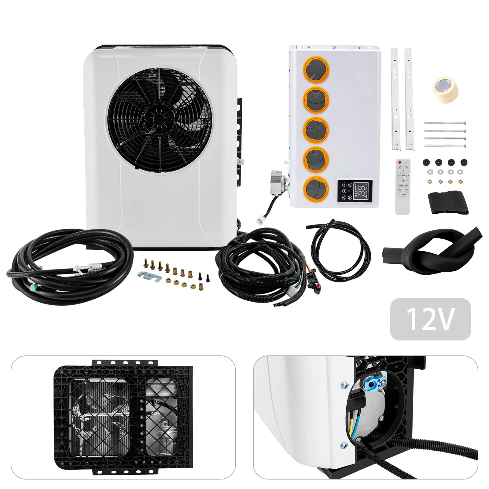 RV Truck Cab Air Conditioner 12V Universal Electric Air Conditioners Mini split Ac System Unit split Truck A/C Set Energy Saving