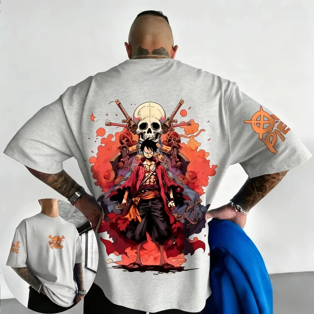 One Piece Anime Monkey D. Luffy Printed T-shirt Men's and Women's T-shirt Men's Top Sports T-shirt Men's T-shirt Summer 2026 New