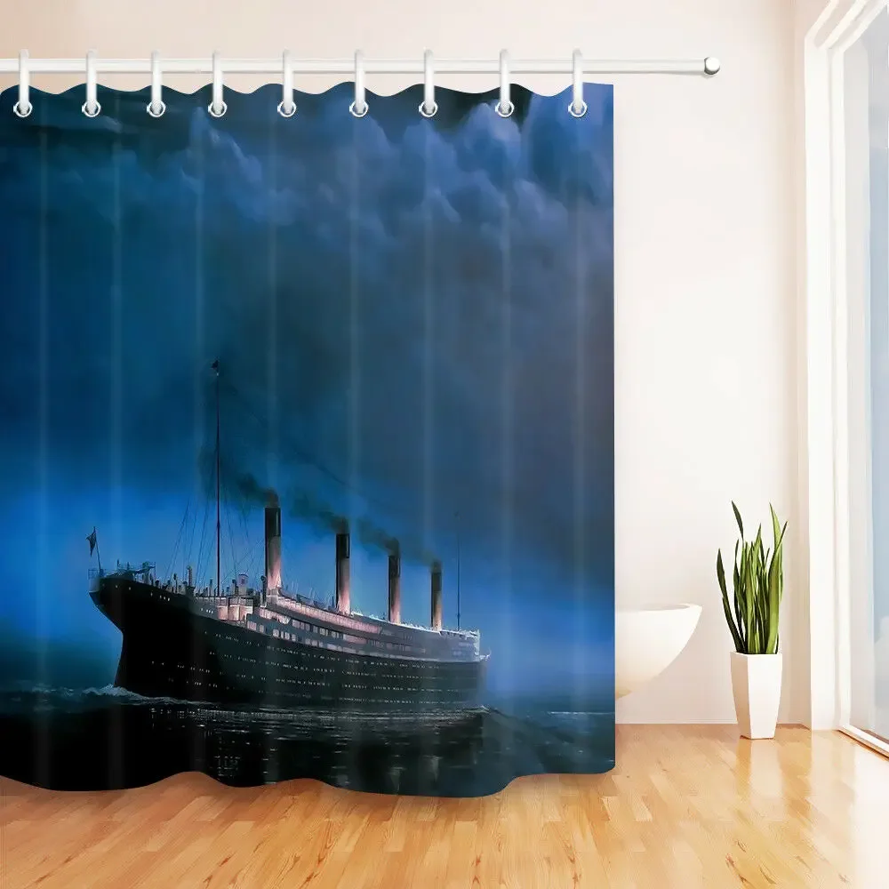 Wasserdichte Luxus Titanic Riesen Kreuzfahrt schiff Dusch vorhang Badezimmer Dekor benutzer definierte