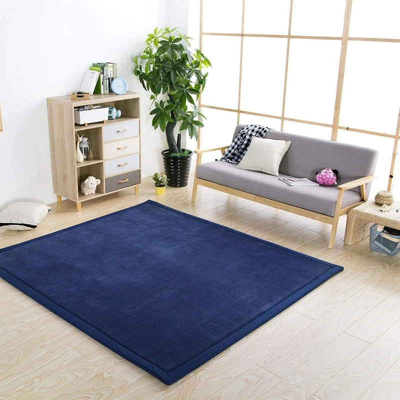 Hot sale coral fleece Tatami Area Rug Kids Play Mat Sitting Room Memory Foam Center Carpet for Living Room floor rugs