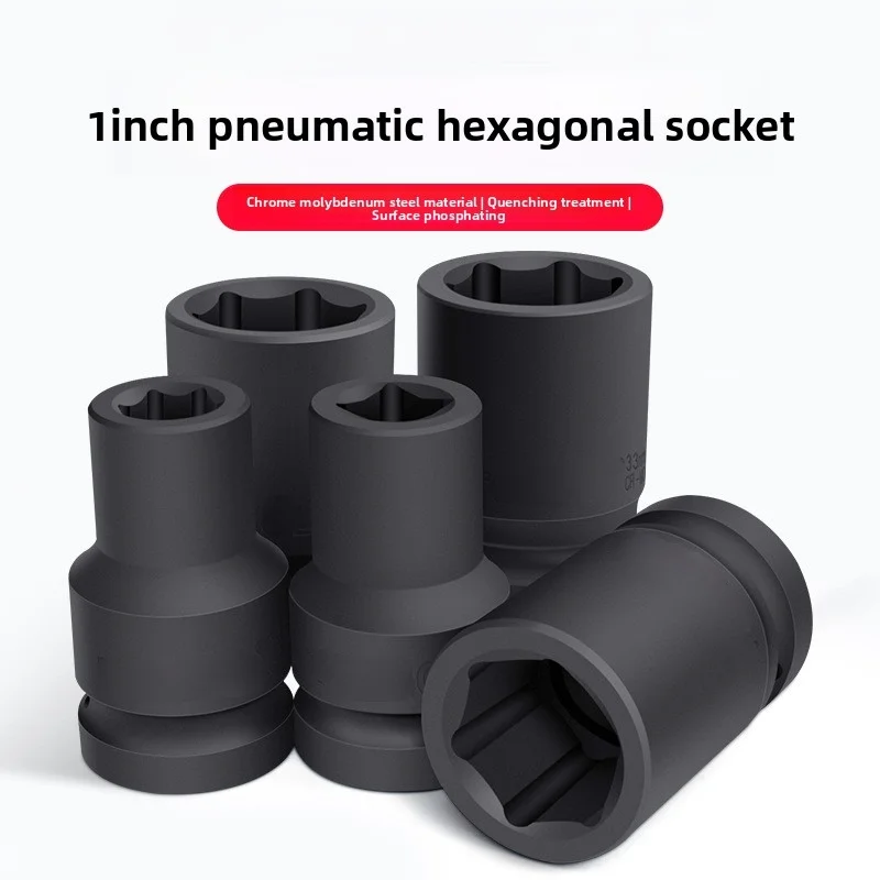 

Большой пневматический ударный гайковерт длиной 1 дюйм с втулкой, электрический трудосберегающий ключ, удлиненная шестиугольная головка для грузовых шин для тяжелых условий эксплуатации