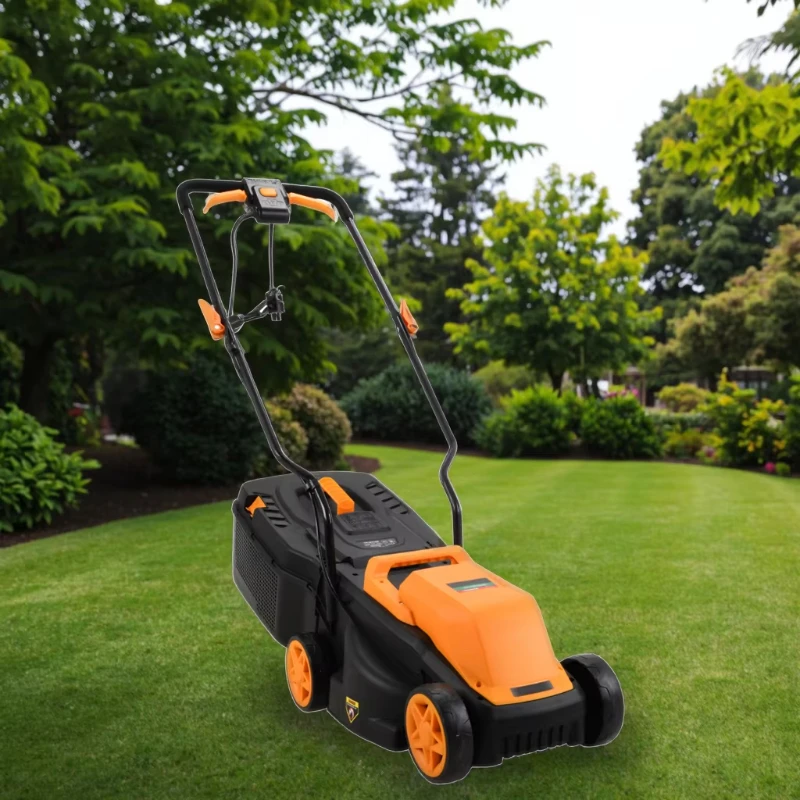 جزازة العشب المحمولة بالدفع اليدوي، جزازة العشب الكهربائية الجديدة من الدرجة الصناعية، المعدات الأصلية لقطع العشب بقدرة 1300 وات