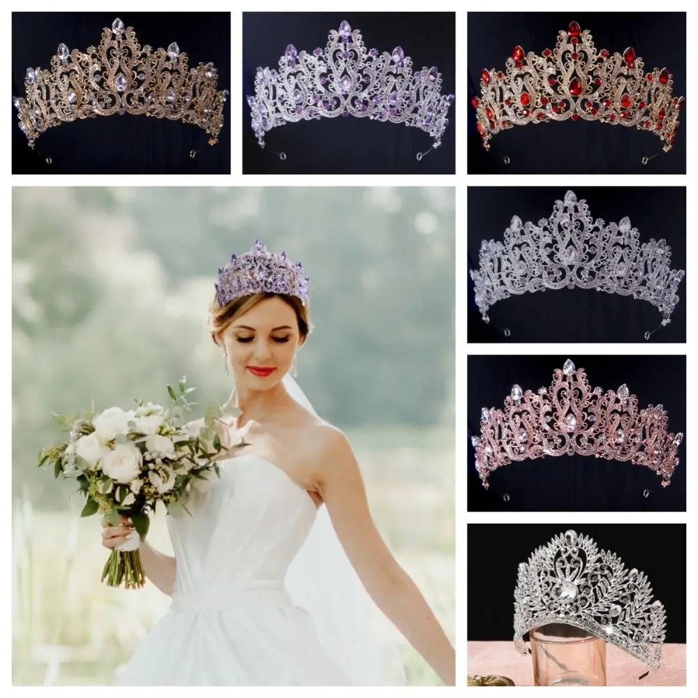 

Queen Party Pageant Baroque Luxury Crown Shiny Silver Headband Ornaments Princess Tiara Hair Accessories Headwear