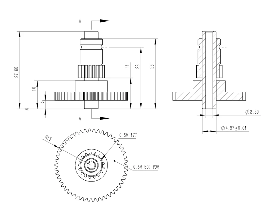 Trianglelab IDG GEAR KIT Integrierte Welle, Direktantriebsgetriebe, gehärteter Stahl, Nickelbeschichtung für DDB Voron Cw1 Cw2 Extruder – Detail 6