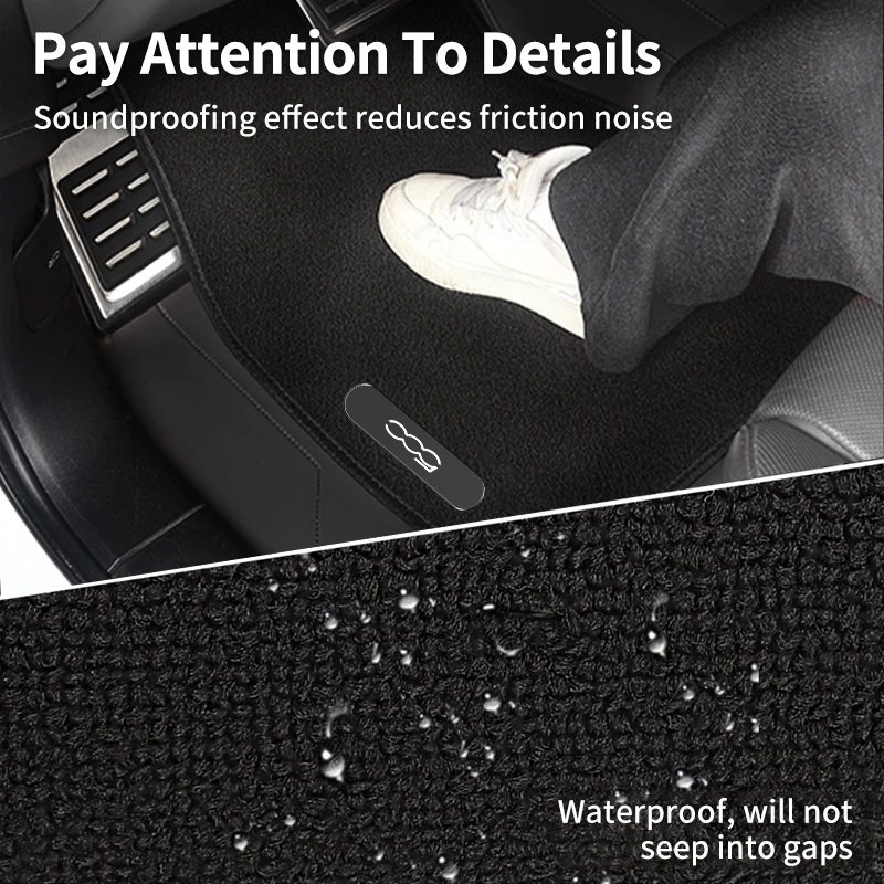 Car Floor Mats Nylon Waterproof Anti-slip Auto Foot Pad Protector For FIAT 500 Freemont Linea Strada Ducato Egea Croma Abarth