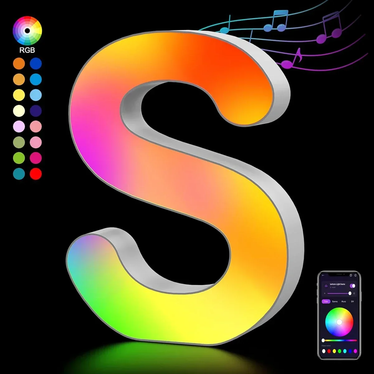 

Wall Light Letter Smart APP Custom Splicing Colorful led up intials Lamp Sconces Bedroom Living Room Hallway S