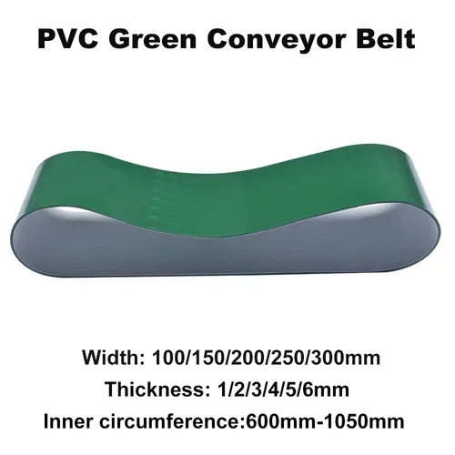 Imagen 1 del producto Cinta transportadora de transmisión verde de PVC de 600 mm-1050 mm de ancho: 100 mm 150 mm 200 mm 250 mm 300 mm