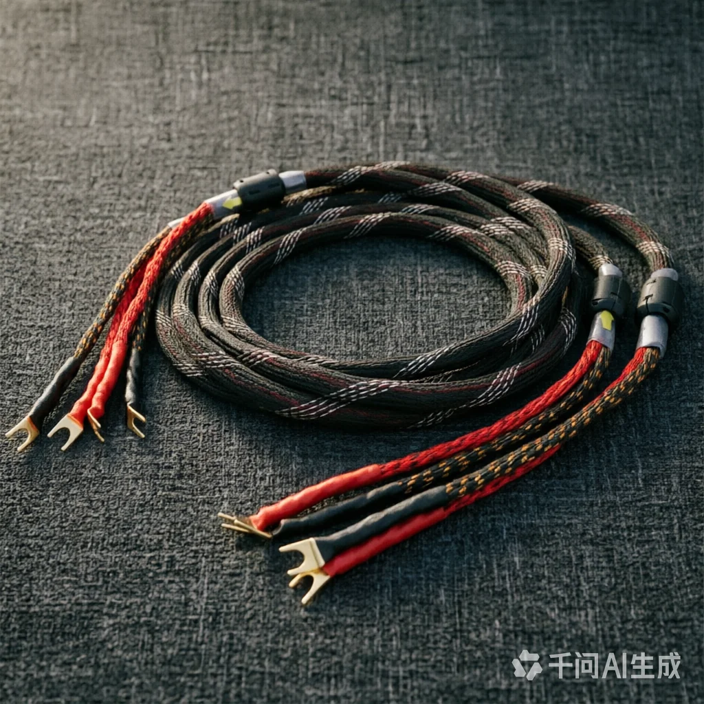 1Pair HIFI speaker cable HI-End amplifier 4N OFC speaker cable hifi audio loudspeaker cable with Banana / Spade plug
