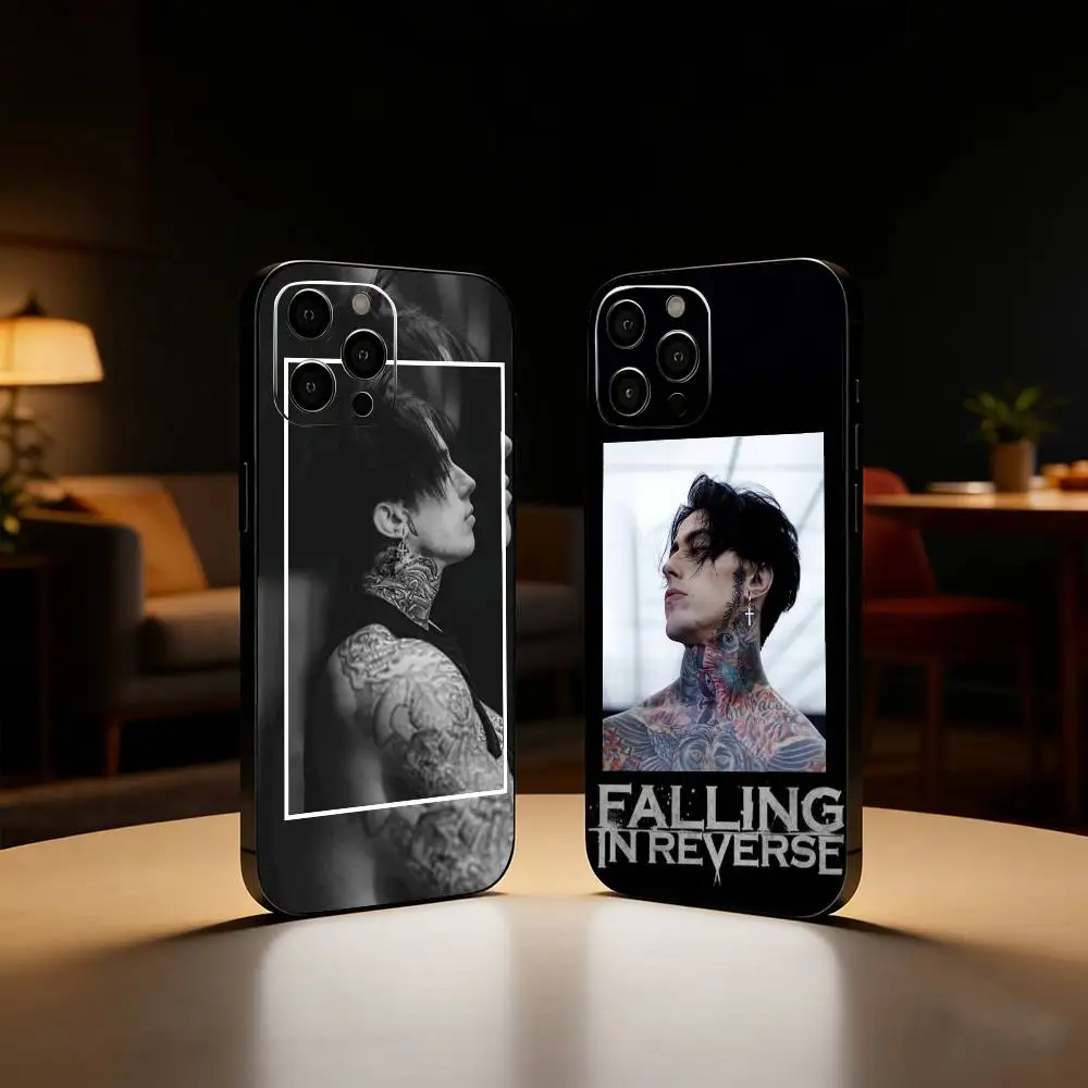 

F-Falling In R-Reverse Phone Case For iPhone17,16,15,14,13,12 Plus,Max Soft Silicone Black Cover
