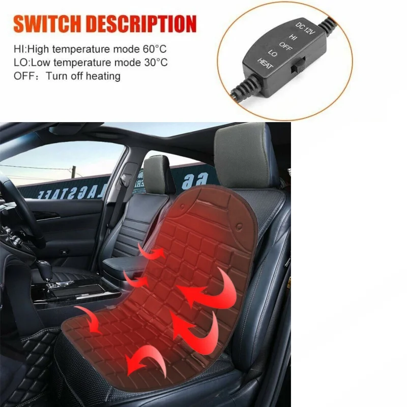 

12V Heated Seat Cushion Car Seat Pad Cushion Cover Universal Warm Heating Heater Heated Cold Winter Automobiles Seat Covers