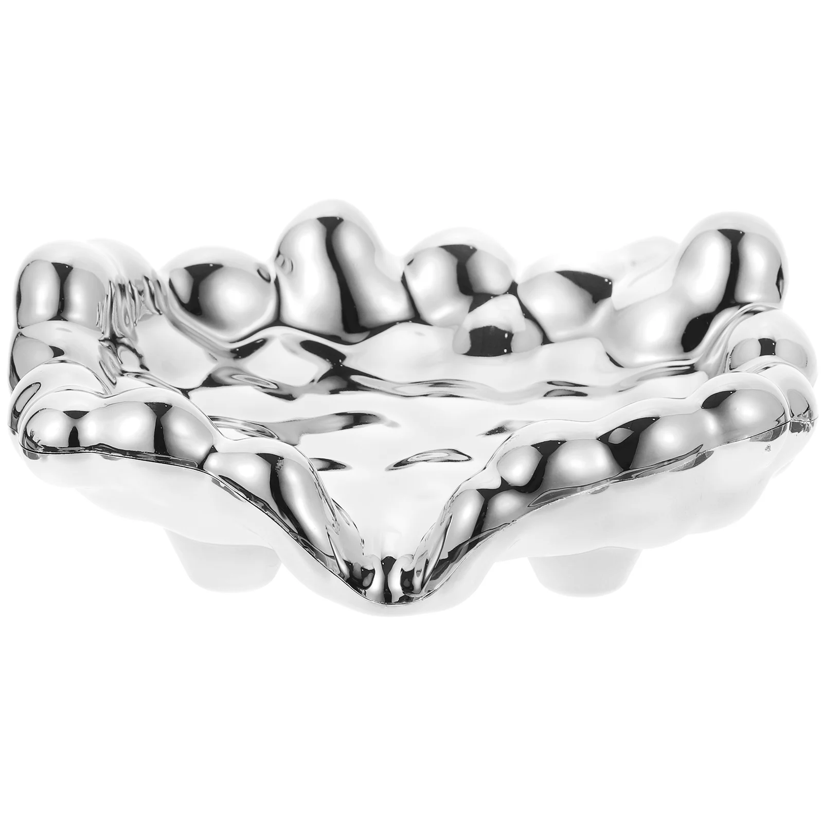 

Electroplating Cloud Soap Holder Self Draining Dish Kitchen Tray Silver Smooth Surface Easy Clean Bathroom Decor Creative