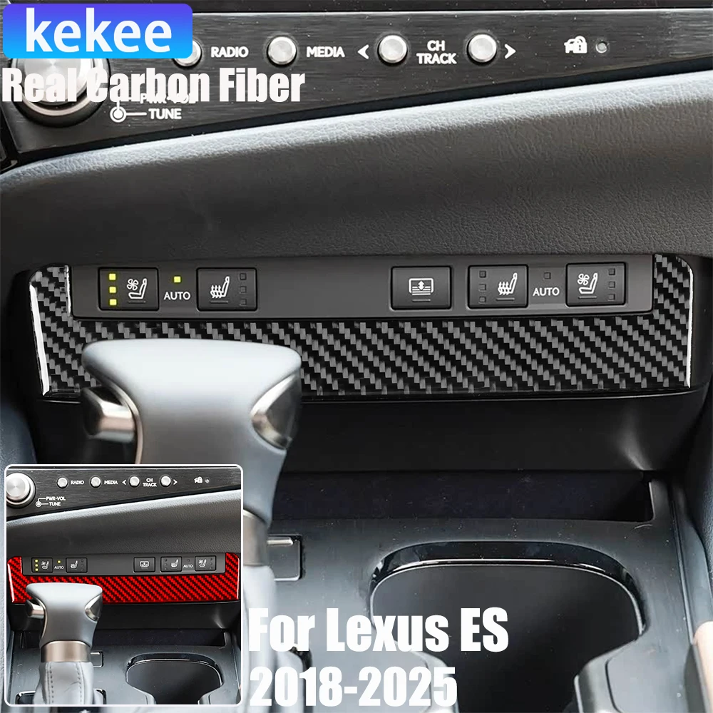 Real Carbon Fiber Car Accessories Gear Surround Panel Soft Sticker For Lexus ES200/250/260/300h/350 2018 19 20 21 22 23 24 2025