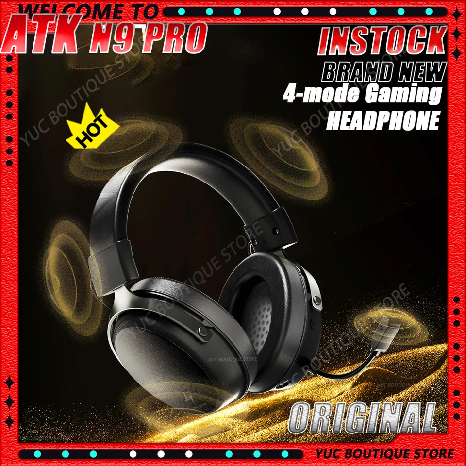 New ATK N9 Pro Ultra Headphones HiFi Wireless 3D Surround Quad