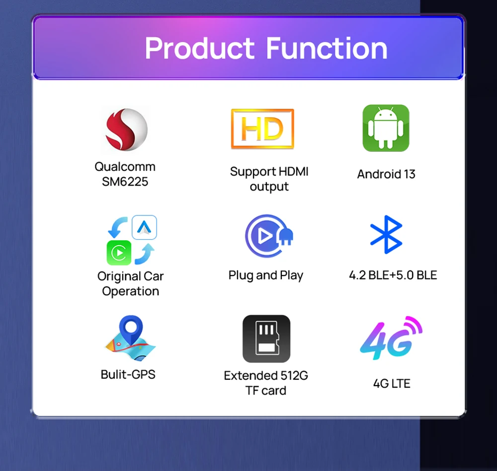 Tbox Uhd Android 13 8+128 Carplay Ai Box USB-C Porta HD Adattatore Carplay cablato a wireless App Android Magic Carplay Box