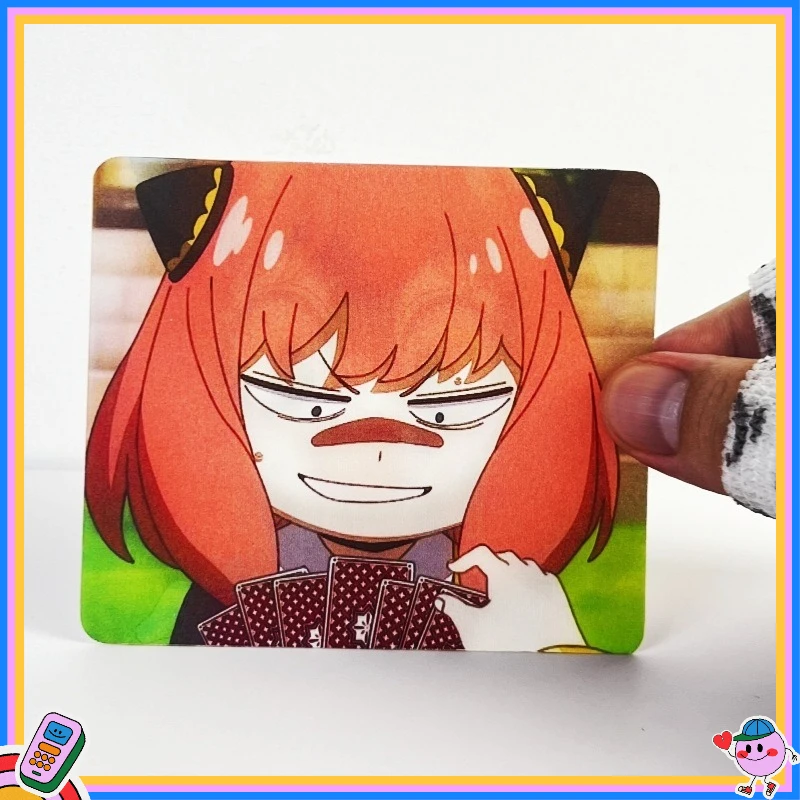 

2025 New Spy x Family Anya Family Photo & Anya's Dynamic Expressions Lenticular Card Anime Expo Material Birthday Xmas Gift