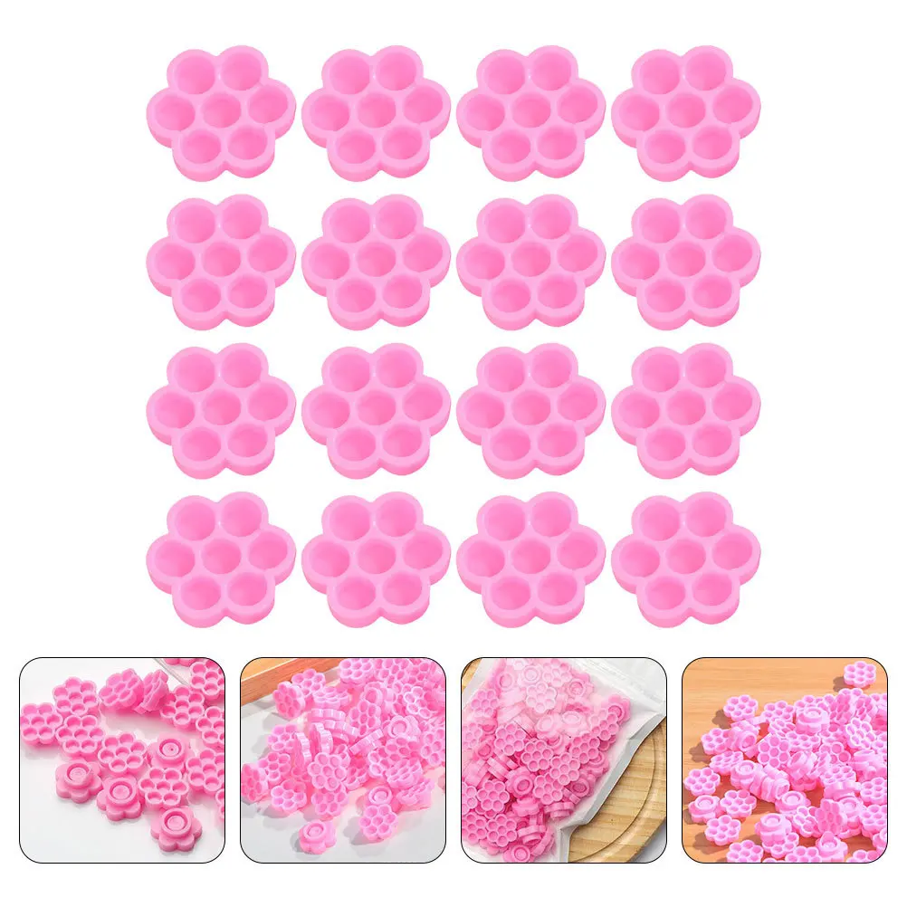 

300Pcs Eyelash Extension Cups Small Portable Glue Holders Delay Drying Time Lash Tools for Home Salon Flower Shaped Design