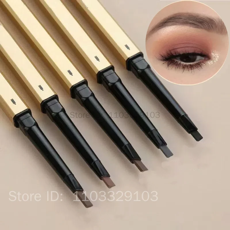 5 colores con cepillo lápiz de cejas de doble cabeza impermeable suave lápiz de cejas a prueba de sudor Gel de cejas lápiz de tatuaje cosméticos