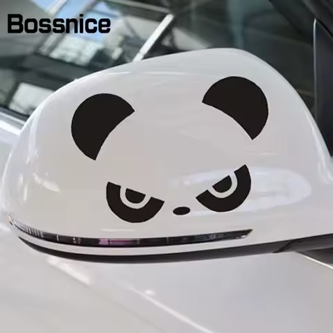 Fashion Design Rear View 3D Decorative Paste Funny Pop Cool Cute Funny Fashion Panda Car Stickers Decals on The Rearview Mirror
