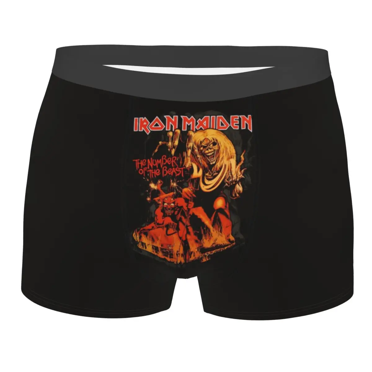 

Custom British Iron Maidens Heavy Metal Rock Boxer Shorts For Homme 3D Print Underwear Panties Briefs Soft Underpants