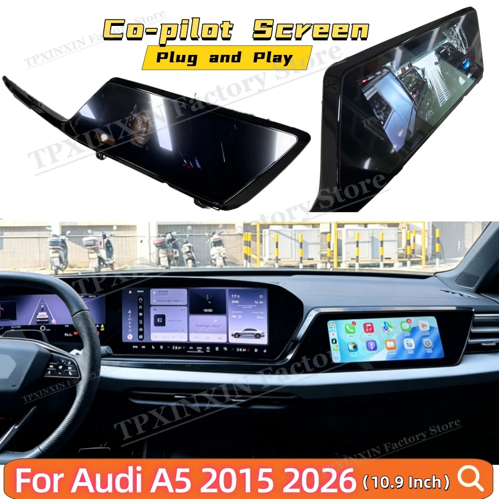 Co‑pilot Passenger Display Screen For Audi 2025 2026 Multimedia Player CarPlay Android Auto Touch Screen Interior Modification