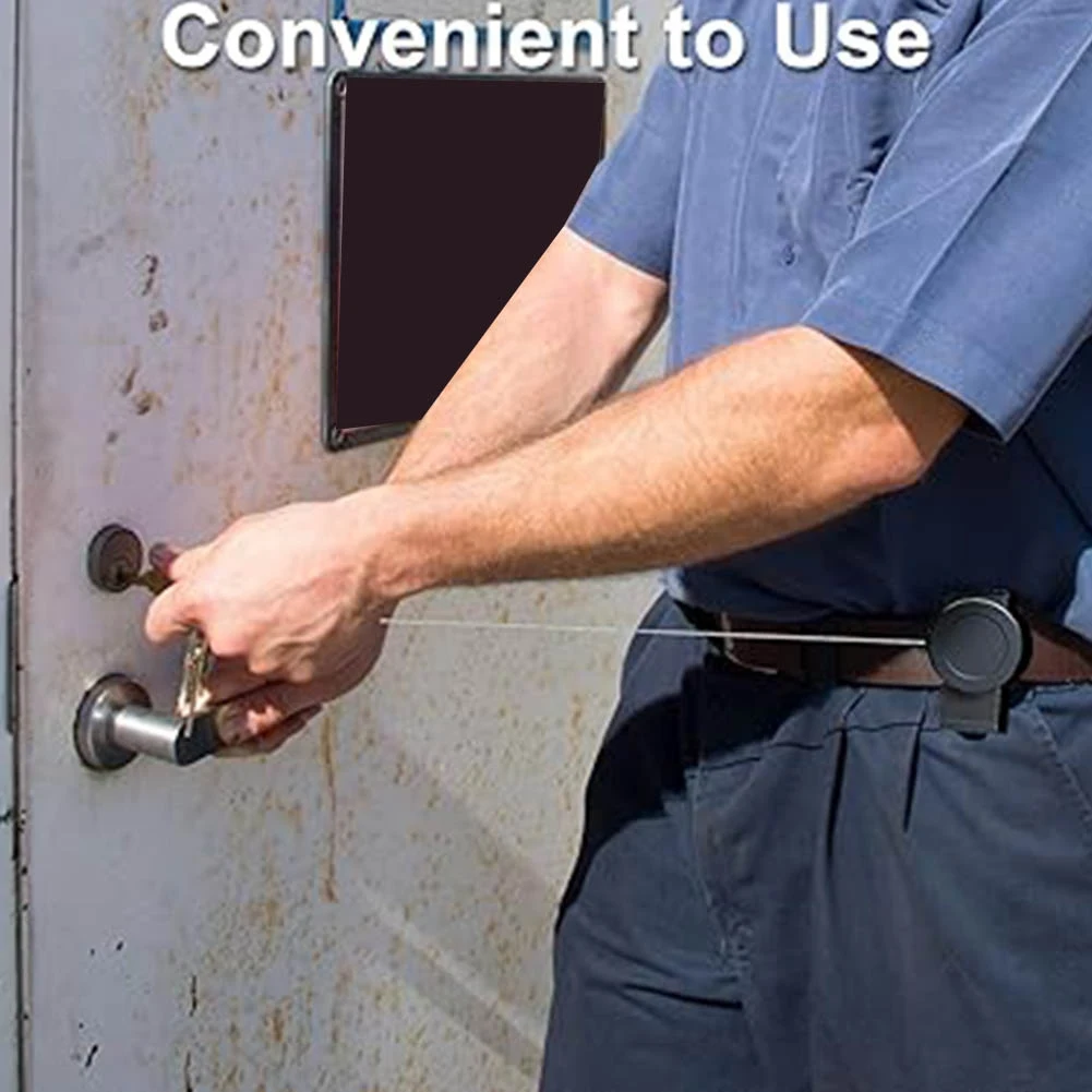 Llavero retráctil de alta resistencia con Clip para cinturón, llavero retráctil de 360 °, resistente con cuerda de alambre y llavero, 2 paquetes