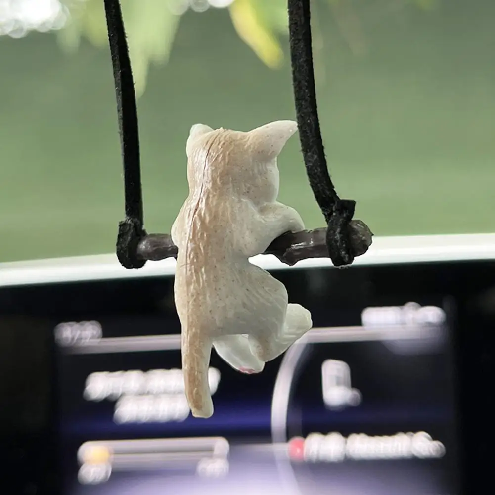 Unique Hanging Widget Not Easy to Fade Ornamental Conspicuous Car Ornament Branch Cat Rearview Mirror Pendant