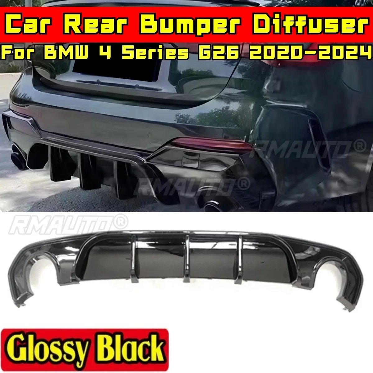 

For 4 Series G26 2020-2024 Body Kit Rear Bumper Splitter Rear Bumper Spoiler for BMW 4 Series G26 2020-2024 Car Accessories