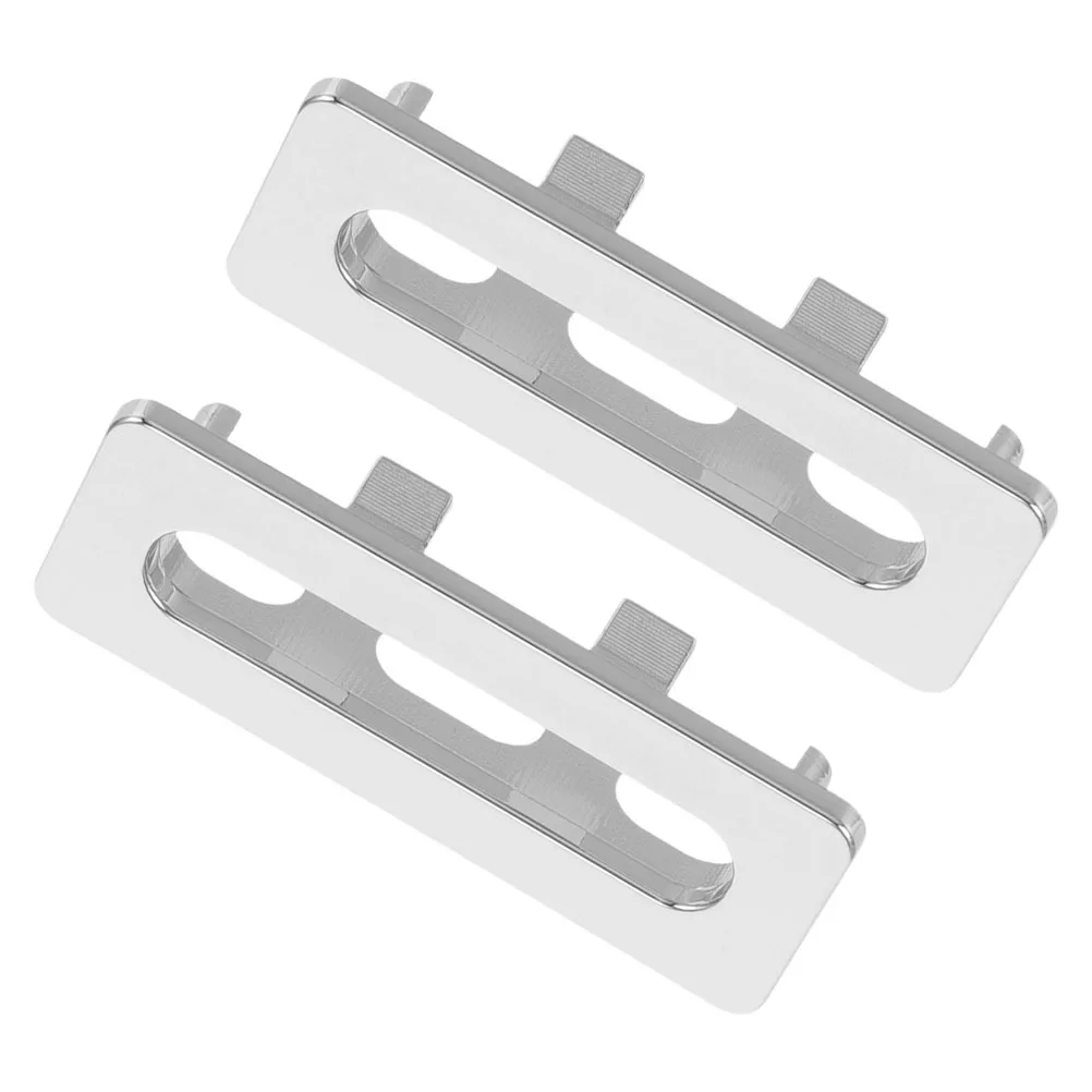 2pcs Basin Overflow Cover Rectangle Plastic Trim Cap For Kitchen Bathroom Sink Durable Universal Fit Easy Installation