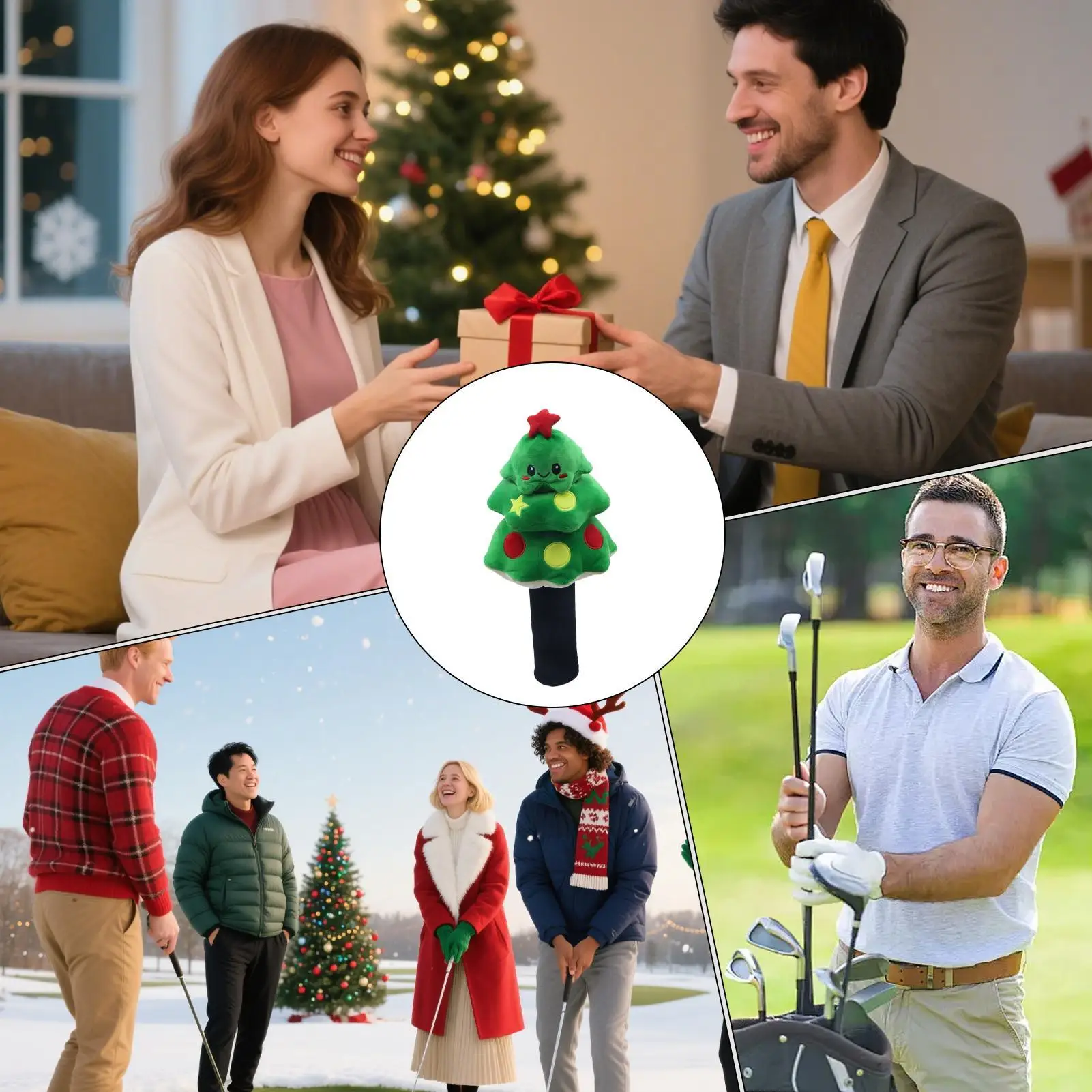 

Чехлы на голову для гольф-клуба, рождественские чехлы на голову с изображением лося, клюшки для гольфа, милые спортивные аксессуары для молотка, дерева, гибридные, для ежедневных путешествий