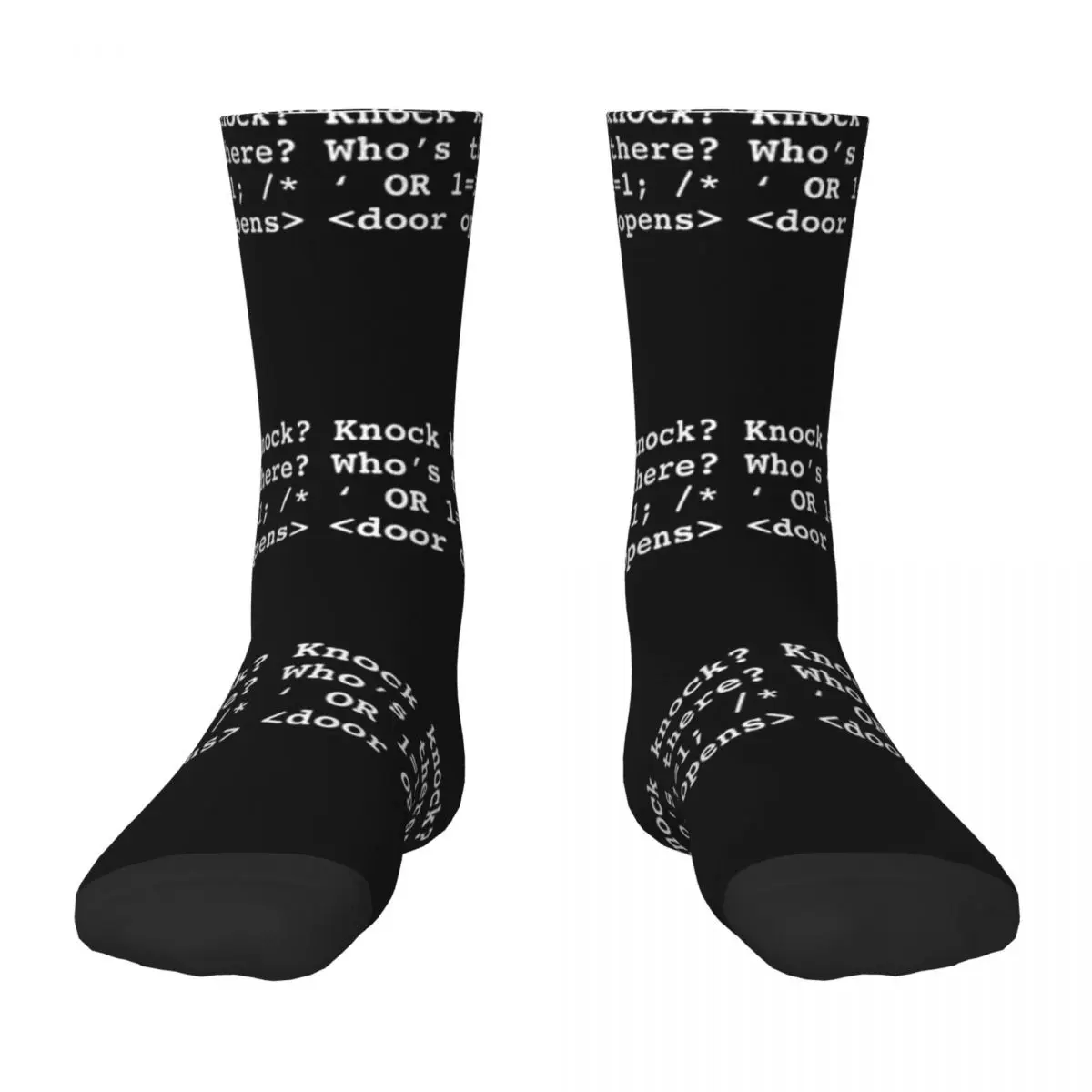 Funny Programmer graphic Programming Injection Knock Knock design Socks men cotton high quality loose Socks Male Women's