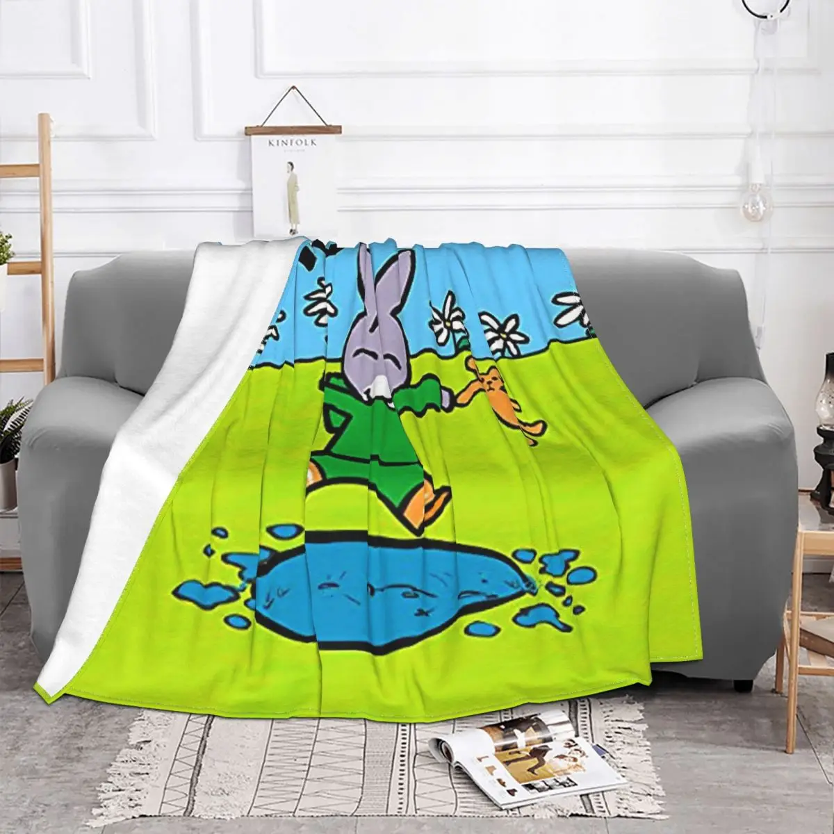 Trotro Cartoon Blanket Velvet All Season Breathable Lightweight Thin Throw Blankets for Bedding Travel Plush Thin Quilt